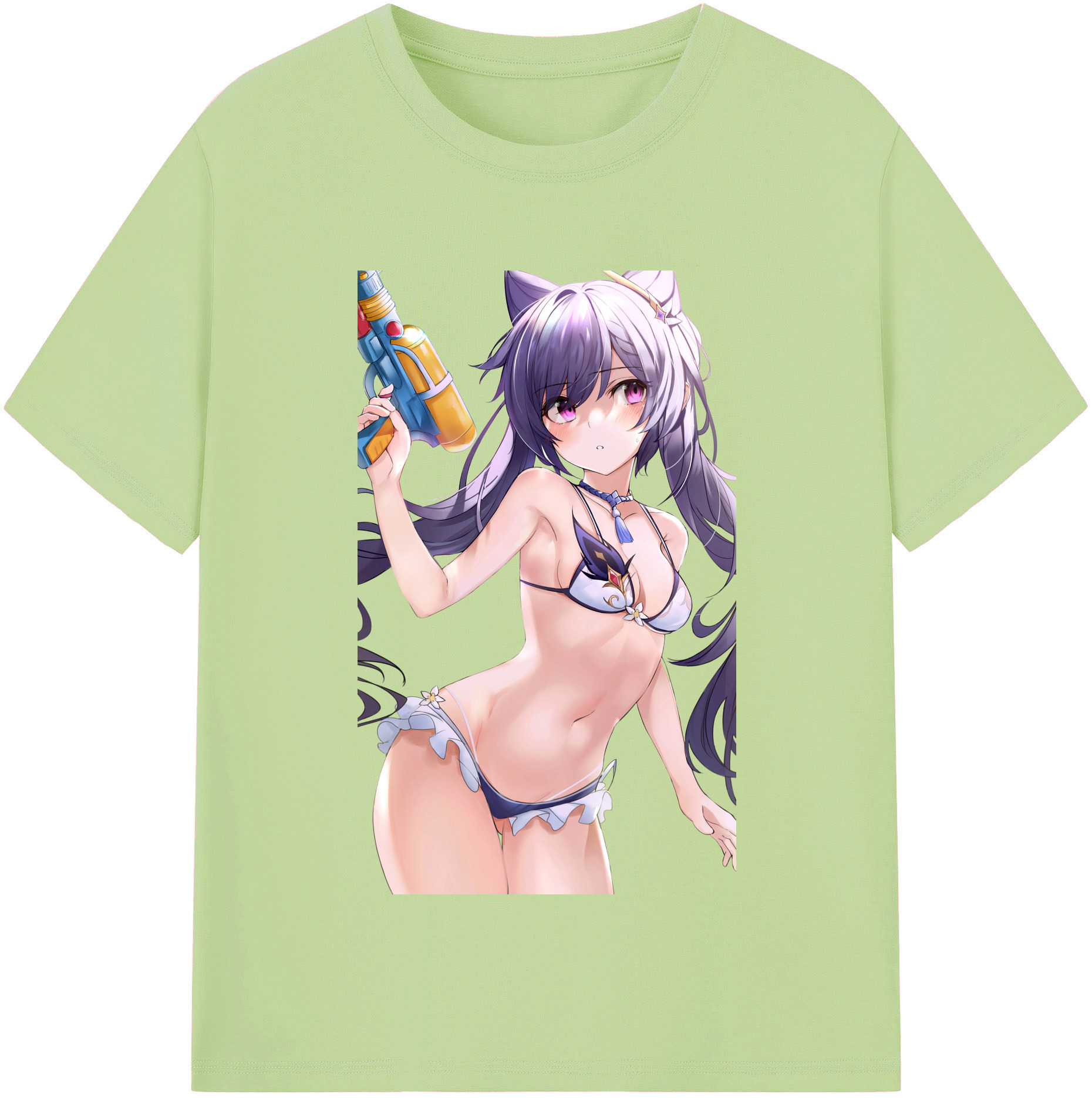げんし神 刻晴 こくせい genshin Kokusei 綿100％半袖Tシャツ（フロントプリント）
